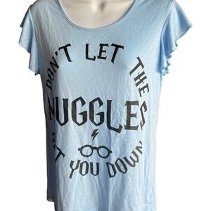 Harry Potter Don't Let the Muggles Get You Down Ruffle Sleeve Crew Neck T-Shirt